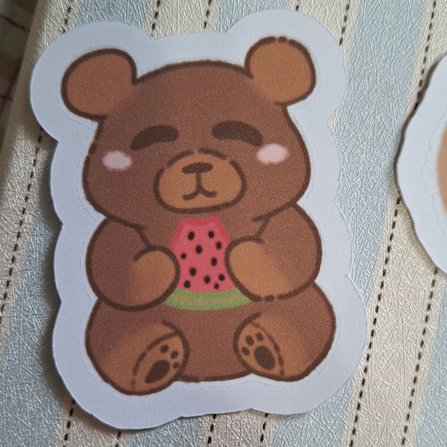 Watermelon Teddy Matte Paper Sticker