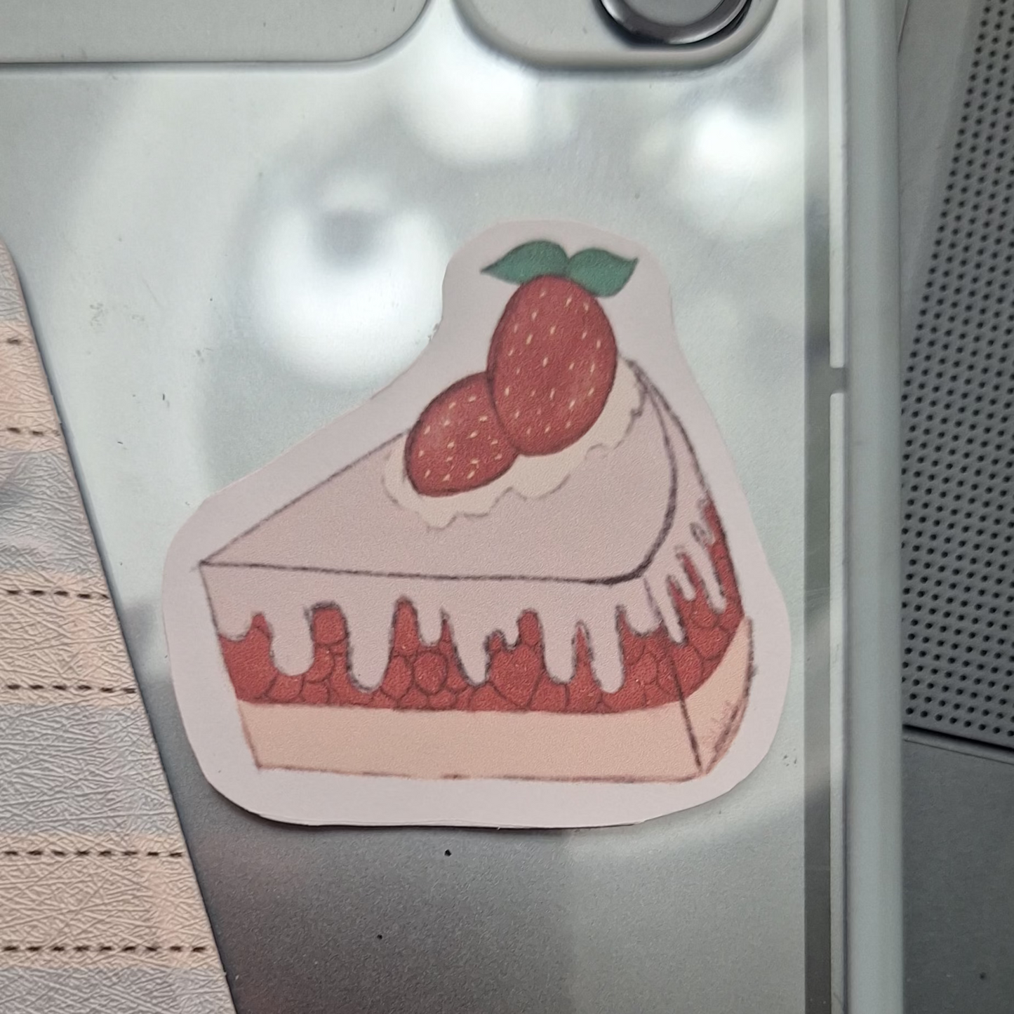 Strawberry Cake Matte Paper Sticker