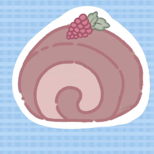 Berry Swiss Roll Matte Paper Sticker