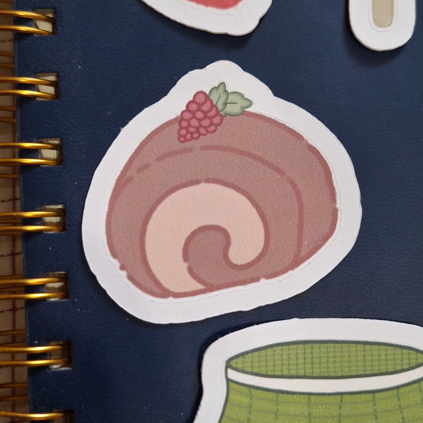 Berry Swiss Roll Matte Paper Sticker